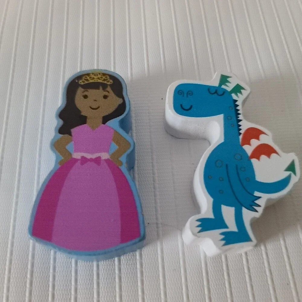 Wooden Medevil Castle Dragon Knight Princess Horse Lot